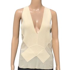 Giorgio Armani Nwt Ivory Knit And Sheer Top Sz 12 #010 Elegant Cream Knit Top, Elegant Beige Knitted Top, Elegant White Knitted Top, Elegant White Knit Top, Elegant Cream Knitted Top, Elegant Cream Textured Knit Top, Elegant Beige Pointelle Knit Top, Elegant Beige Knit Top, Elegant Beige Textured Knit Tops