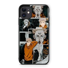 an iphone case with the image of naruta and sashirt on it