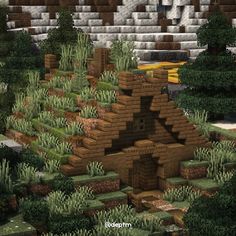 Smelting Area Minecraft, Minecraft Mountain Entrance, Minecraft Nordic Builds, Mineshaft Entrance Minecraft, Minecraft Tunnel Entrance, Minecraft Mineshaft Ideas, Minecraft Outpost, Minecraft Staircase, Minecraft Castle Designs