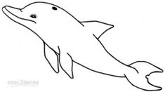 a drawing of a dolphin swimming in the water