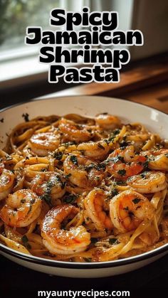 Get ready to tantalize your taste buds with this spicy Jamaican shrimp pasta! Infused with jerk seasoning and fresh herbs, this dish offers a perfect balance of heat and flavor. Serve it up for a dinner that’s sure to impress family and friends! Jamaican Shrimp, Shrimp Pasta Recipes Easy, Cajun Shrimp Recipes, Jamaican Dishes, Shrimp Recipes For Dinner, Jerk Seasoning, Shrimp Recipes Easy, Yummy Pasta Recipes, Pasta Dinner Recipes