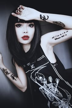 ✝☮✿★ GOTH GIRL✝☯★☮ Wylona Hayashi, Chica Dark, Scene Girl, Goth Outfit, Goth Beauty, Looks Black, Punk Outfits, Gothic Beauty