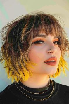 Shaggy Bob Haircut, Shaggy Bob, Edgy Short Hair, Funky Hairstyles, Edgy Hair, Short Hair Color, Hair Shades, Rock Punk