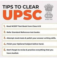 a poster with the text tips to clear upsc