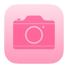 a pink camera icon on a white background