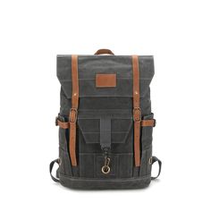 Waterproof Waxed Canvas Backpack for Travel Practical Outdoor Backpack Travel Accessories, Practical Waterproof Backpack For Adventure, Functional Adventure Backpack With Adjustable Strap, Durable Functional Travel Backpack, Outdoor Canvas Backpack With Functional Pockets, Urban Waterproof Backpack For Outdoor Activities, Urban Style Waterproof Backpack For Outdoor Activities, Outdoor Travel Backpack With Adjustable Strap, Practical Travel Backpack