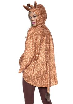 You’ll be the cutest (and coziest!) thing this side of the savannah in the Leg Avenue Giraffe Poncho. This comfy costume poncho features a giraffe patterned printed poncho with ear hood and fur trimmed attached tail. The adorable design and flowing poncho make this an extra-cozy and always-playful costume almost any body type. Dress it up or dress it down, the versatile poncho is made to be a quick and comfy costume for almost any occasion. For the coziest group costume, check out the Leg Avenue Poncho Costume, Costumes For Work, Giraffe Costume, Dress Body Type, Halterneck Mini Dress, Giraffe Pattern, The Giraffe, A Giraffe, Costume Collection