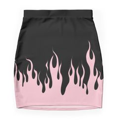 Super stretchy and durable polyester mini skirt. Vibrant, high-quality sublimation print across the front and back. Size range XXS-2XL. Pink Flames on Black Pink Flames, Mini Skirt Pink, Black Mini Skirt, Mini Fashion, Skirts For Sale, Black Mini, Concert Outfit, New Me, Color Patterns