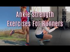 two women are doing exercises for runners