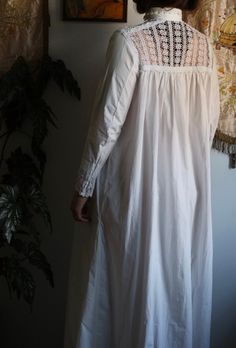 Cottagecore White Nightgown For Home, White Cottagecore Nightgown For Home, White Cottagecore Nightgown, Long Sleeve Cotton Nightgown With Lace Trim, Cotton Nightgown With Lace Trim Long Sleeve, Cotton Long Sleeve Nightgown With Lace Trim, White Ruffled Dress For Home, Cotton Lace Trim Nightgown For Home, Cottagecore White Nightgown With Lace Trim