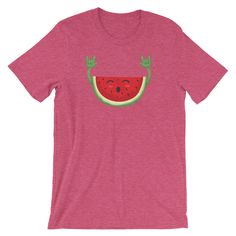 Dancing Watermelon Funny Shirt | watermelon shirt, watermelon, summer shirt, watermelon birthday, fruit shirt, birthday shirt We print on everything! In our shop you will find our designs mostly on short sleeve shirts, but since we use Printful's printing services we can print any design on any type of shirt or item you can see here: https://www.printful.com/custom-products You are welcome to send us a message if you want a design printed on any of the items on the Printful website. Dancing Wate Watermelon Funny, Watermelon Outfit, Watermelon Shirt, Fruit Shirt, Watermelon Summer, Watermelon Party, Watermelon Birthday, Short Sleeve Shirts, Custom Products