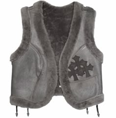 Cross Patch, Archive Fashion, Outwear Jackets, Leather Vest, 가을 패션, Chrome Hearts, Fur Vest, Fashion Fits