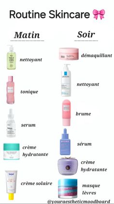 Routine skincare par étape + produits adaptés 🫶 Si tu veux faire un glow up tu peux aller voir mes autres pin, ça va sûrement t aider 👍 tendances skincare sephora skin care skin care solutions skincare routine korean skincare aesthetic aesthetique soins peaux soins corps soins visage nettoyant tonique serum yeux hydratant anti-imperfection sephora nocibé cérave cerave routine skincare moisturizer maquillage make up tendance été printemps hiver automne kpop pastel acné paris france quebec belgique maroc algérie suisse skincare été clearskin cosmetique skincare toner cleanser products kbeauty kproducts serum matin soir #tendancesskincare #sephoraskincare #skincaresolutions #skincareproducts #produitskincare #skincareroutine #koreanskincare #skincareété #clearskin #cosmétiques Makeup Skin Care Routine, Skin Care Routine And Makeup, Clean Girl Skin Care Routine, That Girl Skincare Products, Sephora Skin Care Routine, That Girl Skincare, Skin Care Routine Francais, Sephora Skin Care Products, Skin Care Korean Routine