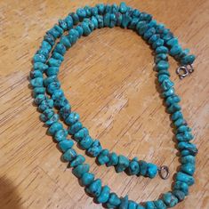 Genuine Turquoise Nugget Necklace, Natural Appearing Stones. Beautiful Greenish Blue Color..Possibly Navajo Greenish Blue Color, Nugget Necklace, Greenish Blue, Genuine Turquoise, Womens Jewelry Necklace, Blue Green, Color Blue, Jewelry Necklaces, Blue Color