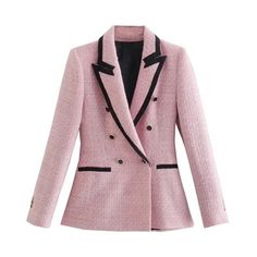 Elegant Pink Textured Blazer Women Long Sleeve Contrast Piping Double Breasted Autumn Women Fashion Textured Plaid Blazers Jacket Work Office Lady Suit Slim Double. It Gave Us An Idea For Our Christmas Looks (And Everything Left Over From Winter). We Are Going To Reveal 2 Tips For You To Combine The Pink Blazer At Work, But Also For An Evening Or The Holidays. Item Type: Blazers Material: Polyester Sleeve Style: Regular Pattern Type: Patchwork Collar: Turn-Down Collar Fabric Type: Woven Tweed Blazer Women, Suit Jackets For Women, Timeless Wardrobe Staples, Streetwear Tops, Pink Blazer, Vintage Blazer, Tweed Blazer, Fashion Streetwear, Female Fashion