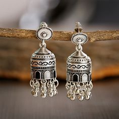 New Tibetan personality Tassel Earrings retro national temperament Earrings Tassel Metal Earrings For Festival, Metal Tassel Earrings For Festival, Silver Tassel Earrings For Festivals, Silver Latkan Tassel Drop Earrings, Bridal Jewellry, Bell Earrings, New Bohemian, Asian Jewelry, Vintage Bell