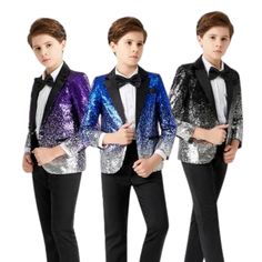 Tired of the usual plain formal suit sets for your little boys? Here's our latest Blazing Sequin Coat Boys Showman Suit Set that will have your boy gentlemen really standout from the crowd. Whether it be a fashion party, elegant and formal events, or even stage performances. your boy will look stunningly handsome on it. Features: Catchy sequin patterned design appliques Soft and smooth to the skin Comfortable and easy to wear and unwear Pants + Coat + Bowtie Fabric & Care: Made high-quality cott Sequin Coats, Cotton Polyester Fabric, Formal Suit, Formal Suits, Suit Set, Shoulder Sleeve, Formal Event, Appliques, Fabric Care