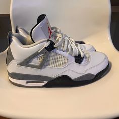 Air Jordan Retro 4 White Cement 2012 Release Amazing Condition Replacement Box Message For Any Quesitons Air Jordan Retro 4, Cement Color, Jordan Retro 4, Jordan Grey, White Cement, Retro 4, Air Jordan Retro, Air Jordan 4, Air Jordans Retro