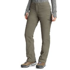 Built for cold-weather activities, these cargo pants are Flexion nylon/spandex with two-way active stretch and a durable, water-repellent finish. Inside, polyester fleece lining adds critical warmth.Eddie Bauer has partnered with bluesign® to ensure safe and sustainable textile production. By following their criteria, we are working to keep harmful chemicals out of the air and oceans — and out of our products.Models shown are 5'9" to 5'11" tall, wearing size S/4 or L/12. Hiking Pants Women, Slim Straight Pants, Grey Chinos, Lined Pants, Weather Activities, Travel Pants, Outdoor Pants, Eddie Bauer Women, Hiking Pants