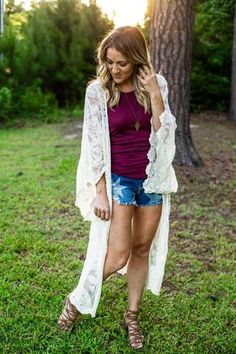 Cream Lace Long Sleeve Kimono – The Teal Eagle Boutique Cream