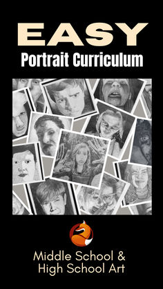 the front cover of an easy portrait book with pictures of people in black and white