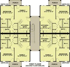 the first floor plan for two story apartment