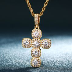 Introducing Different Drip’s Iced Out Clustered Tennis Cross. This striking piece will shine up the room from all angles with its glistening hand-set stones. You're guaranteed to stand out while rockin' this unique piece. Only found at Different Drips. Gender: UnisexPendant Size: 40*70mm Hip Hop Bling, Crystal Pendants, Gold Rope Chains, Tennis Chain, A Thought, Hip Hop Jewelry, Unique Pendant, Crystal Necklace Pendant, Exquisite Jewelry