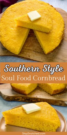 Southern cornbread with butter on a plate Soul Food Cornbread, Cast Iron Skillet Cornbread Recipe, Nightly Meals, Skillet Cornbread Recipe, Cast Iron Skillet Cornbread, Iron Skillet Cornbread, The Best Cornbread, Southern Soul Food, Southern Cornbread Recipe