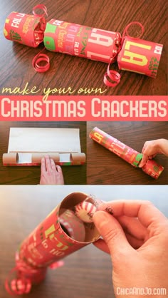 this is an easy christmas cracker craft for kids to make it looks like they are making