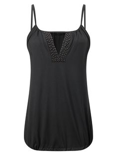 Beading Blouson Cami Top - Black - 5148674012 - Women's Clothing, Women's Tops & T-Shirts  #WomensTopsTShirts #Women's #Clothing # #Women's #Tops #& #TShirts Womens Tops Casual, Cute Tops For Women, Tops For Women Casual, Black Cami Top, Black Camis, Women's Casual Style, Casual Tops For Women, Online Sale, Tops For Women