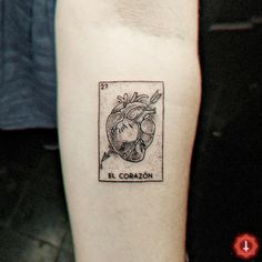 a tattoo on the arm of a person with a heart and an inscription that reads el cora