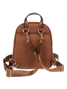 Logo Plaque Zip-Up Backpack from Michael Michael Kors Brown Leather Backpack With Gold-tone Hardware, Michael Kors Leather Standard Backpack, Leather Backpack With Branded Hardware For Daily Use, Michael Kors Leather Backpack With Zipper, Michael Kors Leather Backpack With Zipper Closure, Michael Kors Backpack With Detachable Strap For Everyday Use, Michael Kors Backpack With Detachable Strap, Michael Kors Leather Travel Backpack With Adjustable Strap, Brown Backpack With Gold-tone Hardware For Travel