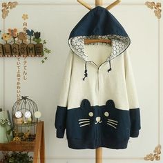 Cute Japanese Kawaii Girl lolita Cat Face SweatShirts Hooded Hoodies · KoKo Fashion · Online Store Powered by Storenvy Hoodies For Teens, Kawaii Hoodie, Japanese Kawaii, Cute Hats, Kawaii Clothes, Kawaii Girl, Cat Face, Hooded Coat, Online Fashion Stores