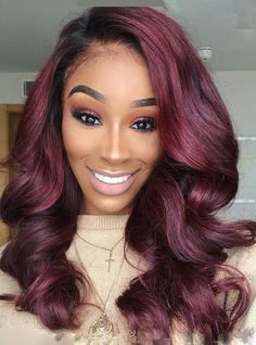 Auburn Hairstyles, Body Wave Weave Hairstyles, Glueless Lace Front Wigs, Brazilian Body Wave Hair, Wine Hair, Red Wigs, Burgundy Hair, Body Wave Hair, Front Lace Wigs Human Hair