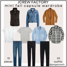 Capsule Wardrobe Jcrew, 10 Item Wardrobe Fall, Fall Capsule Wardrobe 2023 Travel, Washington Dc Outfit Fall, Navy Wardrobe, 10 Piece Capsule Wardrobe, Fall Capsule Wardrobe 2023, 10 Piece Wardrobe, Chambray Shirt Outfits