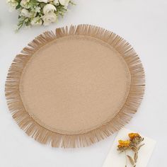 4 Pack | 16inch Natural Rustic Farmhouse Burlap Tassel Dining Table Mats Boho Charger Plates, Placemats For Round Table, Rustic Table Setting, Dining Table Mats, Barbeque Party, Dining Table Placemats, Chic Table, Natural Boho, Woven Placemats