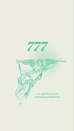 an old poster with the words 777 written in green ink on a white background