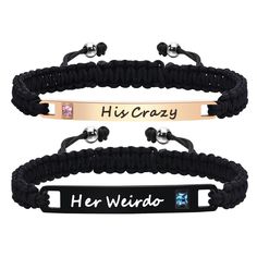 PRICES MAY VARY. 💗【Personalized Custom Engraved Bracelet】 It's a best couple bracelet, friendship bracelet that you can personalized with your own message on it. It can be a roman numeral, a special date, a name etc. This makes it a great gift for anyone who loves unique and personalized jewelry. Great for valentine's day, birthday, Christmas, BFF birthday, graduation, son gift, father's day and more. 💗【Adjustable Rope】The bracelets can be adjusted from 6.9 inches/17.5cm to 11.2 inches/28.5cm, Long Distance Relationship Bracelets, Nameplate Bracelet, Roman Numeral Bracelet, Custom Engraved Bracelet, Matching Couple Bracelets, Coordinates Bracelet, Bff Birthday, Personalized Matches, Couple Bracelet