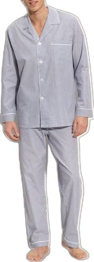 Cotton Loungewear Sets With Button Closure, Cotton Loungewear Sets With Button-up Shape, Collared Cotton Sleepwear With Button Closure, Classic Cotton Sets With Relaxed Fit, Classic Cotton Loungewear Set, Cotton Workwear Sets With Long Pants, Cotton Sets With Buttons For Daywear, Cotton Pajamas, Contrast Piping