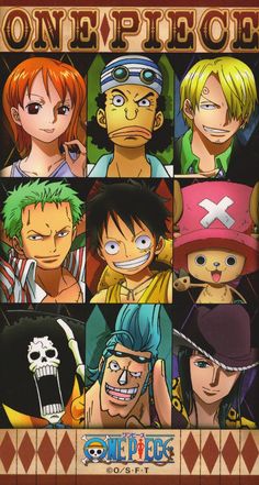 one piece anime poster with all the characters