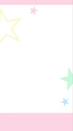 a pink and white background with stars in the sky on one side, light green and pale blue on the other