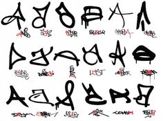 graffiti alphabets and numbers written in black ink