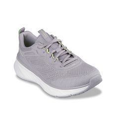 Skechers-Edgeride Power Flow Sneaker - Women's Get the most out of your active looks with the Edgeride Power Flow sneaker from Skechers. Featuring a well-rounded design with Air-Cooled Memory Foam® cushioning, a Relaxed Fit construction, machine washable materials, and a durable engineered mesh upper, this pair is sure to support you from warm-up to cool-down. Gray Sneakers With Arch Support For Light Sports, Gray Athleisure Sneakers For Outdoor Activities, Gray Low-top Moisture-wicking Sneakers, Gray Moisture-wicking Running Shoes For Light Sports, Athletic Fit Gray Sneakers With Moisture-wicking, Gray Sporty Sneakers With Arch Support, Gray Moisture-wicking Sneakers For Light Sports, Gray Moisture-wicking Sneakers For Jogging, Gray Running Shoes With Elastic Laces