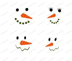 the face of a snowman with carrots on his nose and nose, which are drawn