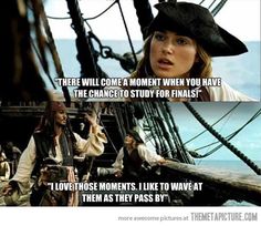 the pirates movie scene with captain jack sparrow and his crew, one woman is talking to another