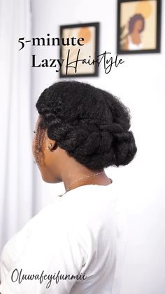 A 5-minute lazy hairstyle that even the laziest natural can do 😜 Simple 4c Hairstyles For Work, How To Style Natural 4c Hair Black Women, Natural Hair Afro Styles Black Women, Lazy Natural Hairstyles Short, Medium Length Afro Hairstyles 4c Hair, Lazy 4c Hairstyles, Wedding Natural Hairstyles Black Women, Natural Hair Styles For Work