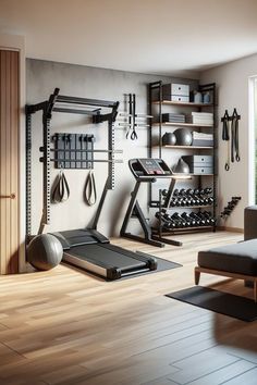 #fitness #workout #gym #homeworkout #garagegym #bodybuilding #fitnessmotivation Compact Gym, Garage Gym Ideas, Pilates Cardio, Home Gym Basement, Gym Space, Home Gym Inspiration, Gym Lighting, Dream Home Gym, Small Home Gym