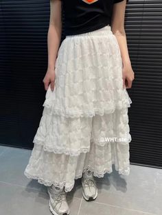 LIZAKOSHT - Spring Summer Wrinkled White Black Pleated Skirt Women Korean Vintage High Waisted Splice Lace Skirts Long falda plisada Lace Skirts, Skirts Long, Black Pleated Skirt, Skirt Women, Sleepwear Robe, Wedding Dress Shopping, Blazer Coat, Long Skirt, Occasion Dresses