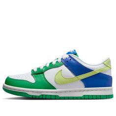 (GS) Nike Dunk Low 'Green Blue' FN6973-100 Green Nikes, Limited Edition Sneakers, Nikes Girl, Green Shoes, Nike Dunk Low, Dunk Low, Sport Sneakers, Nike Dunk, Nike Dunks