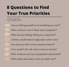 a poster with the words'8 questions to find your true profiles'on it